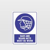 Custom Gate Signs,Mandatory Hair And Beard Nets Must Be Worn Sign